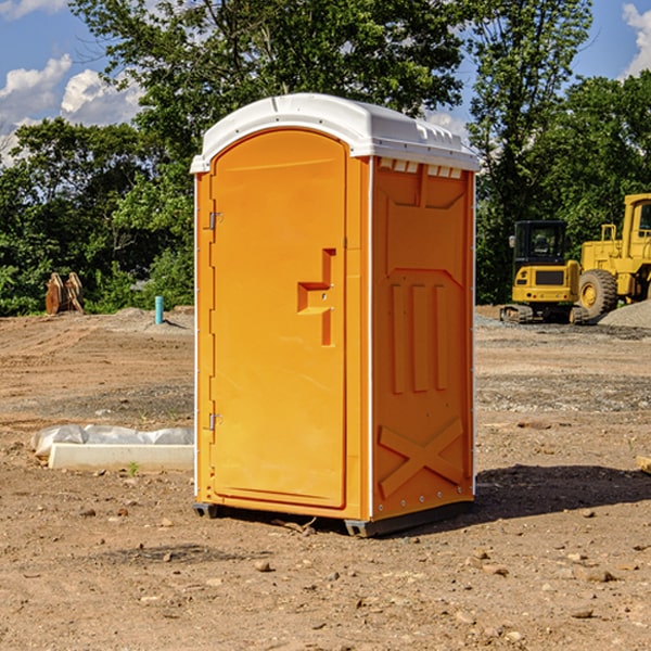 how often are the portable restrooms cleaned and serviced during a rental period in Dunleith